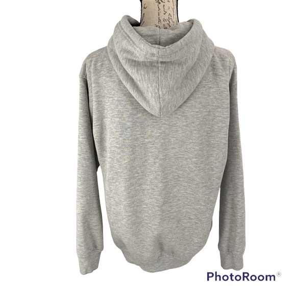 Pretty Little Thing Heather Marled Gray Graphic Oversized Hooded Sweatshirt S - Picture 8 of 10